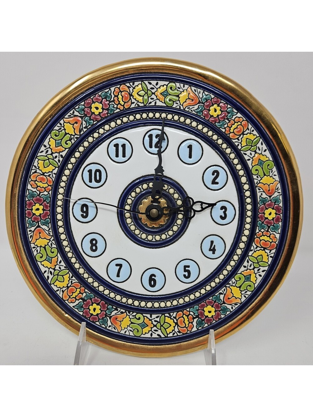 CEARCO Pintado a Mano Con Esmaltes Y ORO de Ley 24K Gold Clock Plate Face Parts